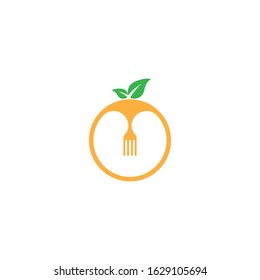 Fruits fork logo template vector icon design