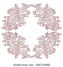 Fruits frame. Vector illustration