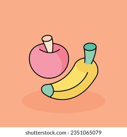 Frutas Gratis vectorial caricatura Icono ilustración.Concepto de icono de brunch aislado. estilo de dibujos animados planos