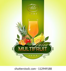 Fruits. Fresh juice. Vector