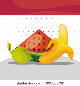 fruits fresh organic healthy watermelon lemon banana