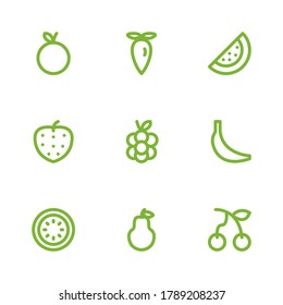 Fruits fresh outline icon. Healthy fruit icon variations and icon sets. Ready to use for website, mobile app, presentation and any other projects. EPS 10