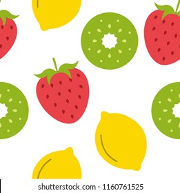 Fruits fresh wallpaper art cute funny vector illustration concept, tropical fruits illustration on white background