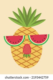 Fruits Funs Vector Illustration Icon. Esp 10