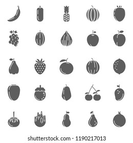fruits glyph icon set