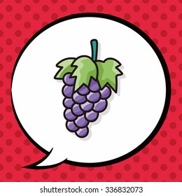 fruits grape doodle, speech bubble