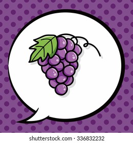 fruits grape doodle, speech bubble