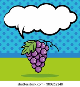 fruits grape doodle, speech bubble