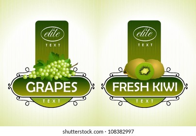 Fruits. Grapes, kiwi