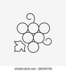 fruits grapes line icon