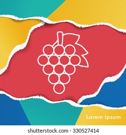 fruits grapes line icon