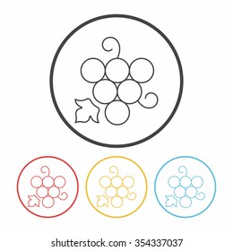 fruits grapes line icon