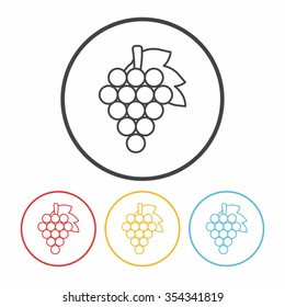 fruits grapes line icon