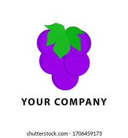 fruits grapes logo design template. grapes logo vector illustration. fruits logo.