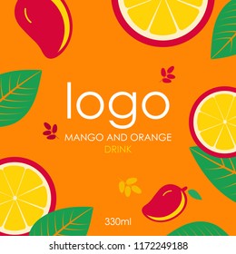 fruits graphic orange mango package