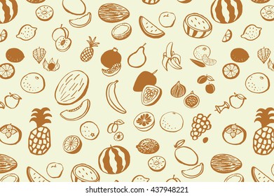 fruits graphic vector line pattern