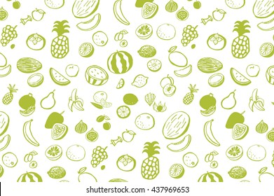 fruits graphic vector line pattern