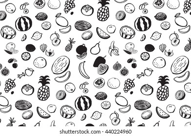 fruits graphic vector line pattern