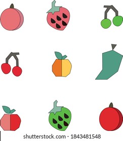 fruits green cute vector symbol