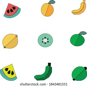 fruits green cute vector symbol
