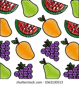 fruits group pattern background
