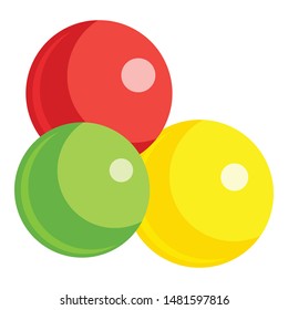 Fruits gumball icon. Cartoon of fruits gumball vector icon for web design isolated on white background