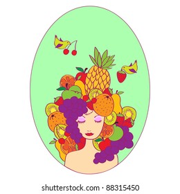 Fruits Hair Stock Vector (Royalty Free) 88315450 | Shutterstock