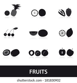 fruits and half fruits eps10