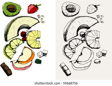 fruits - handmade sketch