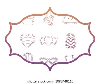 fruits and hearts pattern