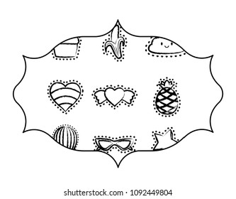 fruits and hearts pattern