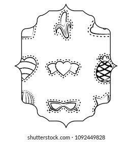 fruits and hearts pattern