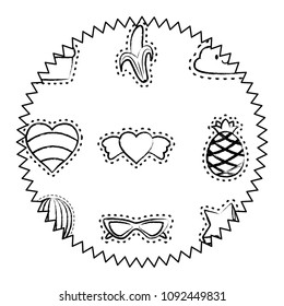 fruits and hearts pattern