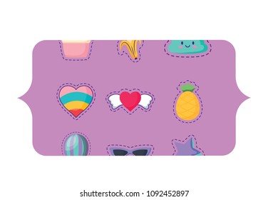 fruits and hearts pattern