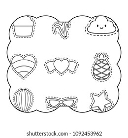 fruits and hearts pattern