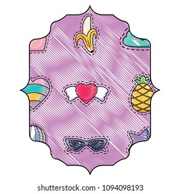 fruits and hearts pattern