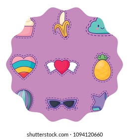 fruits and hearts pattern design