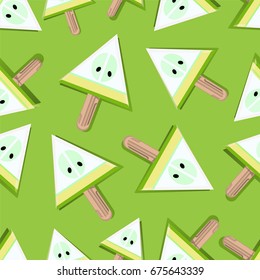 fruits ice cream  Green apple  background vector
