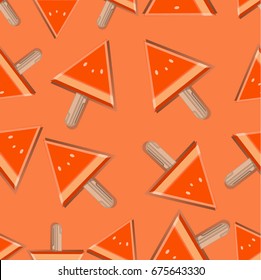 fruits ice cream  orange background vector