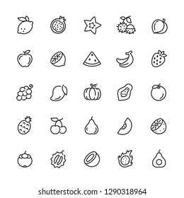 Fruits Icon. Editable vector stroke. 64x64 Pixel.