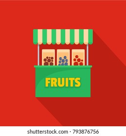 Fruits icon. Flat illustration of fruits selling vector icon for web.
