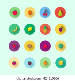 fruits icon. fruits flat. fruits vector. 