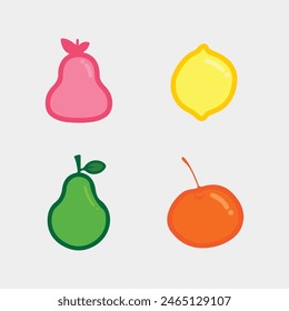 Fruits icon and Fruit logo design fresh fruits tropical nature food vector illustration