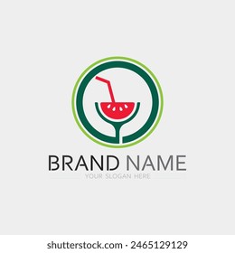 Fruits icon and Fruit logo design fresh fruits tropical nature food vector illustration