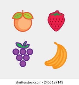 Fruits icon and Fruit logo design fresh fruits tropical nature food vector illustration