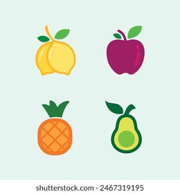 Fruits icon and Fruit logo design fresh fruits tropical nature food vector illustration