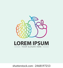 Fruits icon and Fruit logo design fresh fruits tropical nature food vector illustration