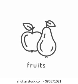 Fruits icon. Healthy diet, organic vegetarian food concept