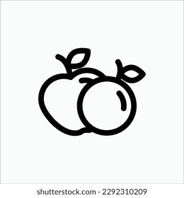  icono de frutas, icono aislado en fondo claro, perfecto para sitio web, blog, logotipo, diseño gráfico, medios sociales, interfaz de usuario, aplicación móvil