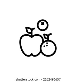 Fruits Icon. Line Art Style Design Isolated On White Background